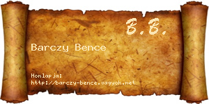 Barczy Bence névjegykártya